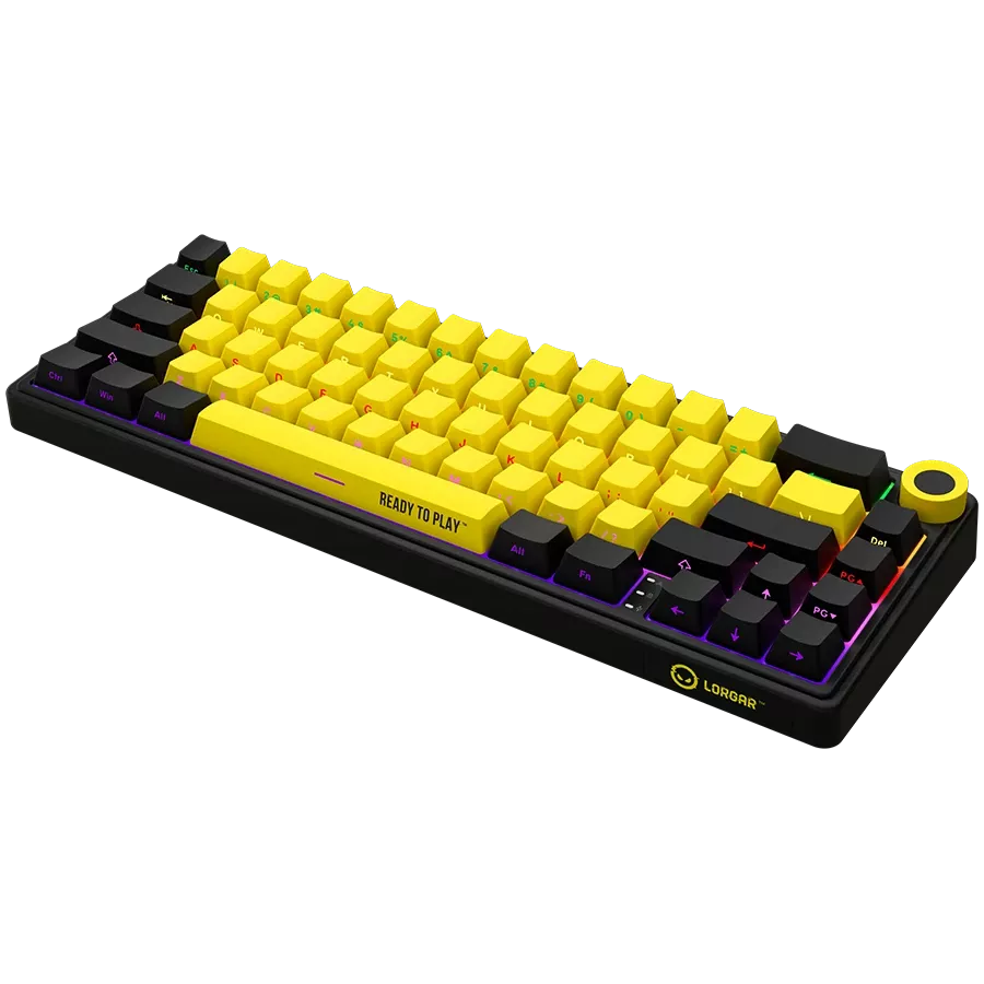 LORGAR KBP70MW Gaming Keyboard, Wireless, Yellow, EN — Image №2