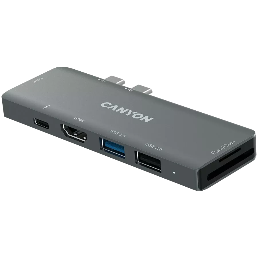 Хаб CANYON для MacBook 7в1: USB-C Power Delivery 100 Вт (CNS-TDS05B) — Изображение №2