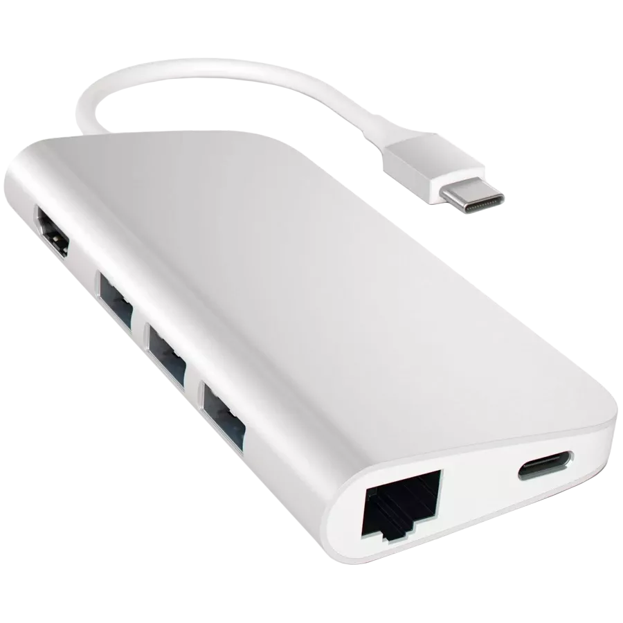 SATECHI  Multiport Adapter USB-C Multiport Adapter 8K with Ethernet V3 Space Gray — Εικών №1