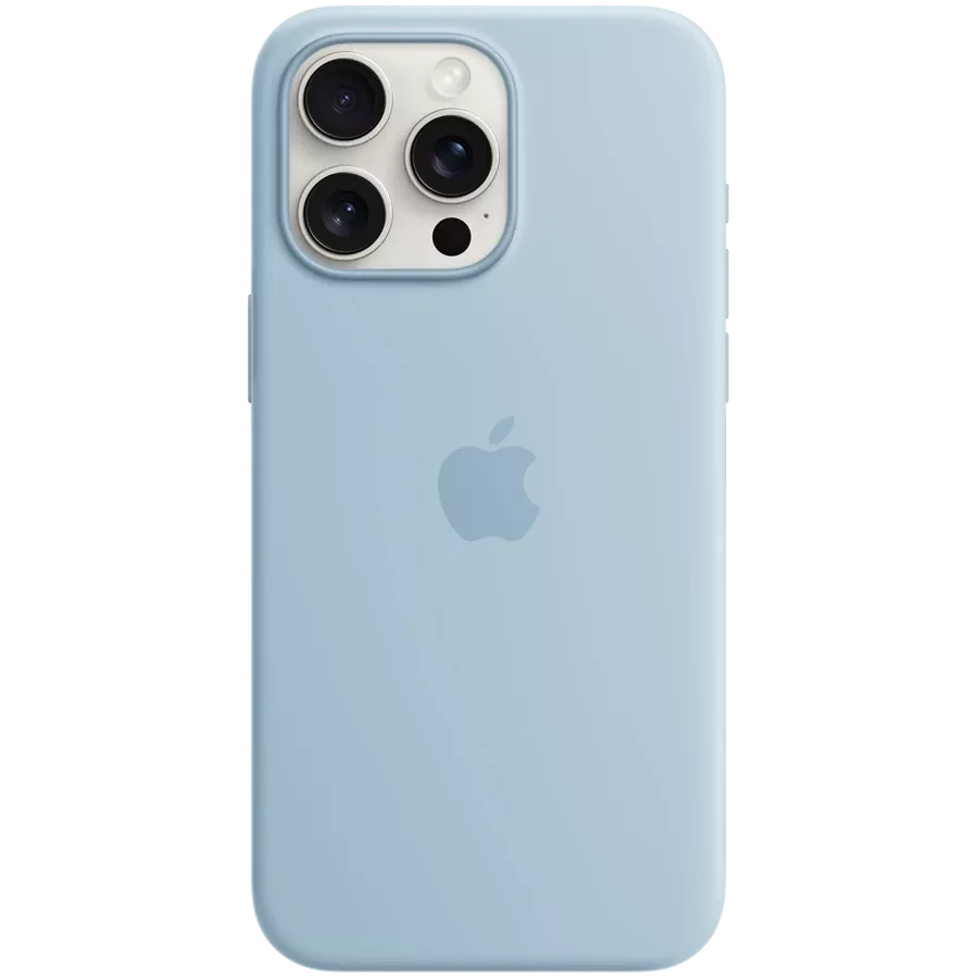 Чехол APPLE силиконовый с MagSafe Голубой для iPhone 15 Pro Max — Изображение №1