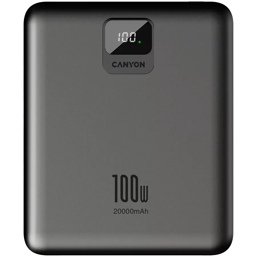 CANYON Power Bank, 20000 mAh, Σκούρο Γκρι — Εικών №2