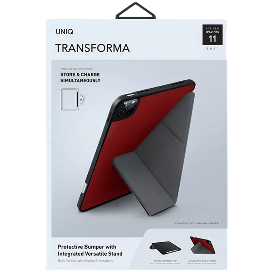 Чехол-книга UNIQ Transforma  Красный для iPad Pro 11 дюймов (3-го поколения) — Изображение №1