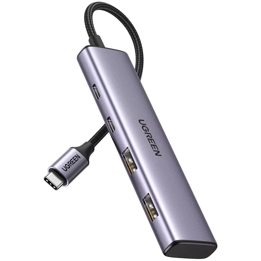 USB Hub UGREEN HUB USB C To 2xUSB-A 2xUSB-C Մոխրագույն — image №1
