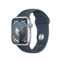 Apple Watch Series 9 GPS  Спортивный ремешок Storm Blue, S/M, 41мм, Серебристый