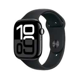 Apple Watch Series 10 GPS  Cпортивный ремешок чёрного цвета, S/M, 42мм, Оникс