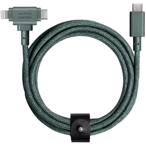NATIVE UNION USB-C to Lightning Cable, Slate Green, 1.5m