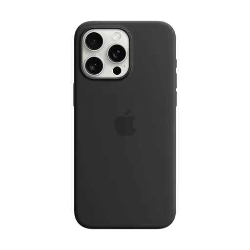APPLE силиконовый чехол с MagSafe Чёрный для iPhone 15 Pro Max
