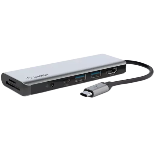 BELKIN  Многопортовый адаптер USB-C 7-in-1 Multiport Hub Adapter Space Gray