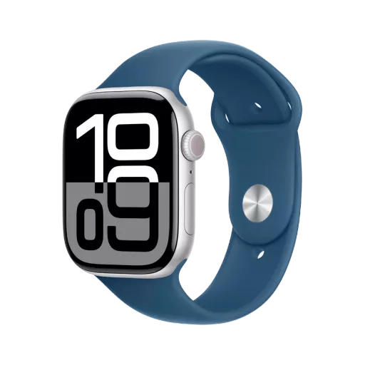 Apple Watch Series 10 GPS  Denim Sport Band, S/M, 42mm, Silver