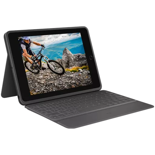 LOGITECH (CIS) Чехол с клавиатурой Rugged Folio  Графит для iPad (7-го поколения)