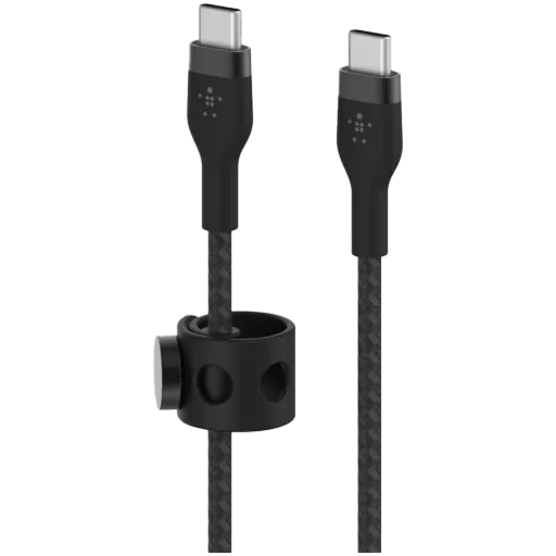 Кабель Belkin Type-C - Type-C, braided silicone 1m Black (CAB011BT1MBK)